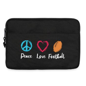 Peace Love Football - Laptop bag 13" - black - Front