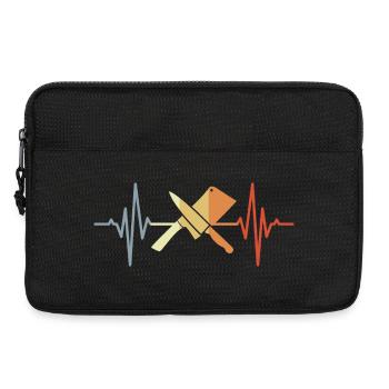 Couteau Couperet Ligne de Coeur - Sacoche pour ordinateur portable 13 pouces - noir - Devant