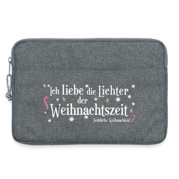 J’adore Noël, les lumières de Noël - Sacoche pour ordinateur portable 13 pouces - gris chiné - Devant