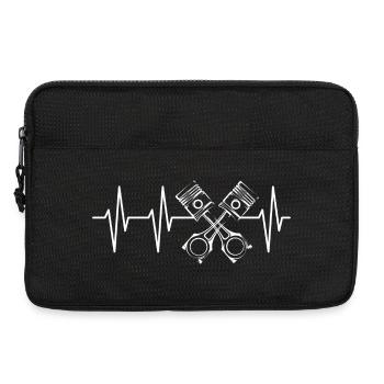V8 Piston Pulse Racing Car Heartbeat Engine Logo - Laptop bag 13" - black - Front
