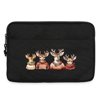 Rentierquartett Strickpullover - Laptoptasche 13" - Schwarz - Vorne