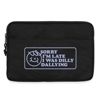 Sorry I'm Late – Funny Retro Sign - Laptop bag 13" - black - Front