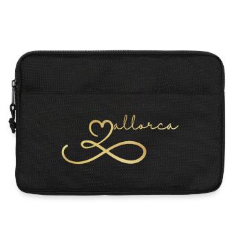 Mallorca unendlich - gold - Herzschrift Design - Laptoptasche 13" - Schwarz - Vorne