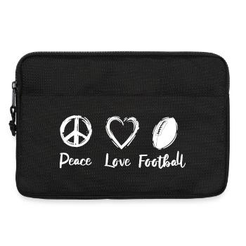 Peace Love Football - Laptoptasche 13" - Schwarz - Vorne