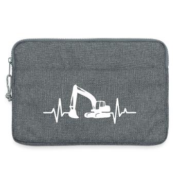 Construction Excavator Silhouette Design - Laptop bag 13" - heather grey - Front