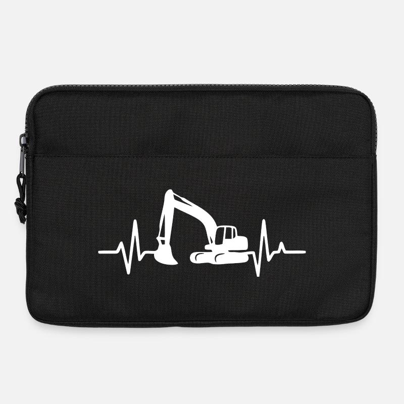 Bauprojekt Bagger Silhouette Design - Laptoptasche 13" - Schwarz