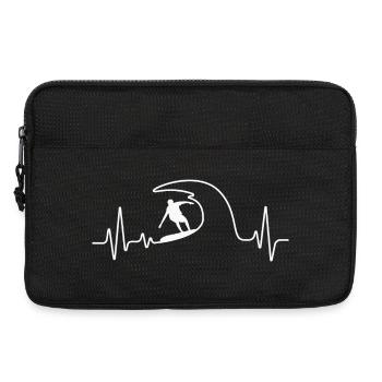 Surfing Wave Heartbeat Design - Laptop bag 13" - black - Front