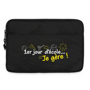 1st day of school I manage! White and Yellow - Laptop bag 13" - black - Front