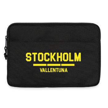 Vibrant Stockholm Skyline in Yellow - Laptop bag 13" - black - Front