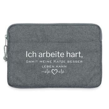 I work hard to make my cat live better - Laptop bag 13" - heather grey - Front