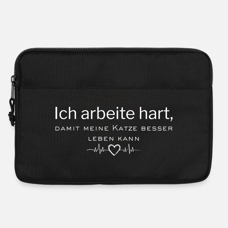 Ich arbeite Hart damit meine Katze besser Lebt - Laptoptasche 13" - Schwarz