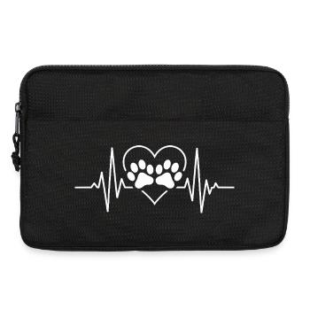 Motifs de cœur et de pattes pour les amoureux des animaux - Sacoche pour ordinateur portable 13 pouces - noir - Devant