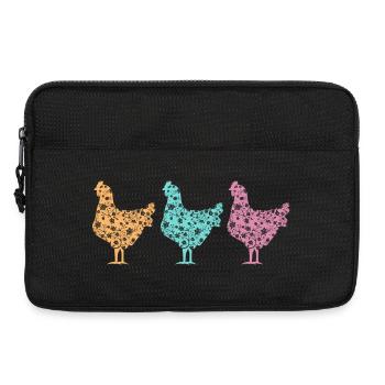 Motif Silhouettes Poulets Pastel - Sacoche pour ordinateur portable 13 pouces - noir - Devant