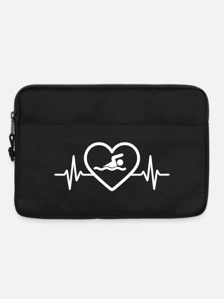 Herz Schwimmen - Laptoptasche 13" - Schwarz
