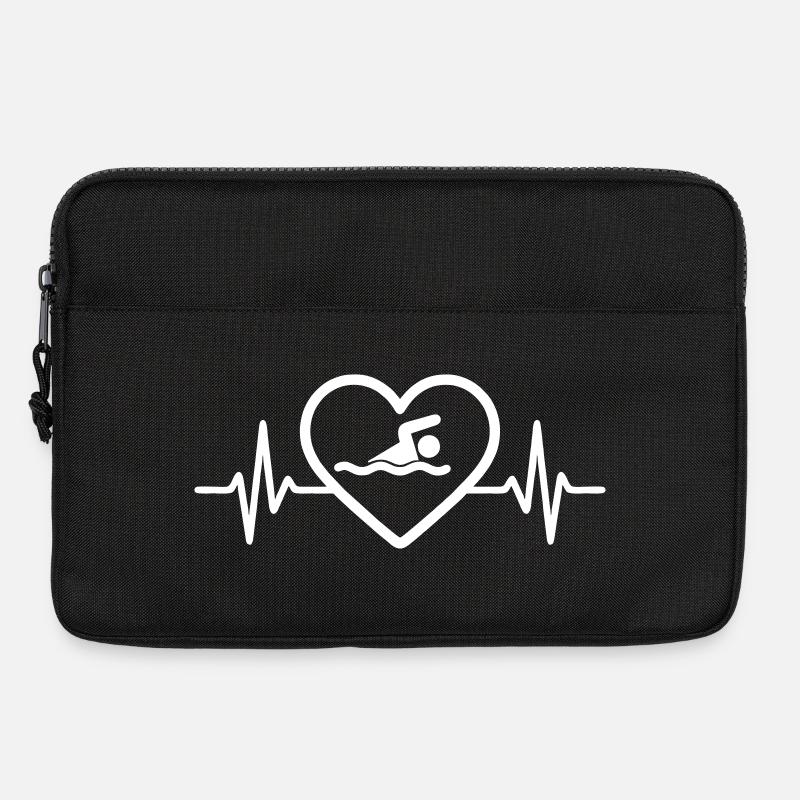 Herz Schwimmen - Laptoptasche 13" - Schwarz