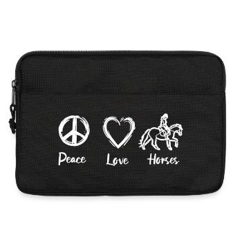 Peace Love Horses - Laptoptasche 13" - Schwarz - Vorne