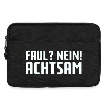 Faul? Nein! Achtsam - Laptoptasche 13" - Schwarz - Vorne