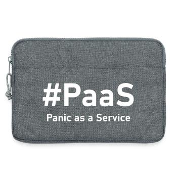 PaaS – Panique en tant que service | Drôle de dicton informatique - Sacoche pour ordinateur portable 13 pouces - gris chiné - Devant