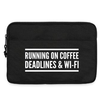Powered by coffee, delays, and Wi-Fi - Laptop bag 13" - black - Front
