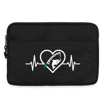 Fishing Heart Fish Rod Nature Passion - Laptop bag 13" - black - Front