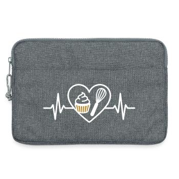 Pastry Heart Whip Whipped Cream Gourmet Dessert - Laptop bag 13" - heather grey - Front