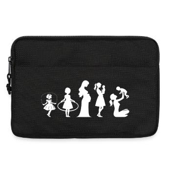 Évolution Famille des enfants de la fête des mères - Sacoche pour ordinateur portable 13 pouces - noir - Devant