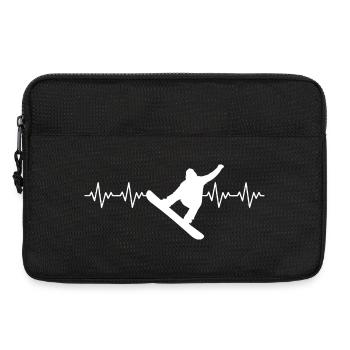 Snowboard Snowboarder EKG Herzschlag - Laptoptasche 13" - Schwarz - Vorne
