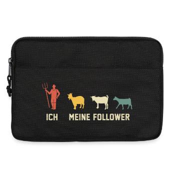 Ich und meine follower retro ziege ziegen - Laptoptasche 13" - Schwarz - Vorne