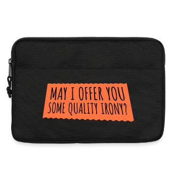 Puis-je vous offrir un peu d’ironie de qualité, Lustiger Spruch - Sacoche pour ordinateur portable 13 pouces - noir - Devant