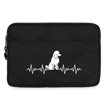 Poodle ECG Heartbeat - Laptop bag 13" - black - Front