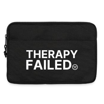 Therapy Failed Minimal Typo Spruch - Laptoptasche 13" - Schwarz - Vorne