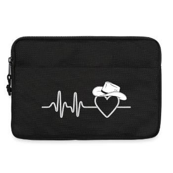 Heartbeat with Hat Silhouette - Laptop bag 13" - black - Front
