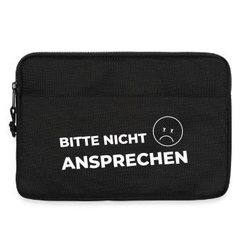Bitte nicht ansprechen - Laptoptasche 13" - Schwarz - Vorne