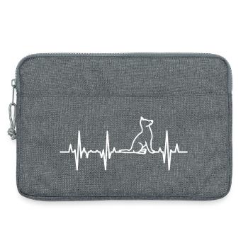 Hundeliebhaber Kardiogramm - Laptoptasche 13" - Grau meliert - Vorne