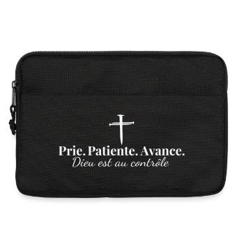 Pray Patient Advance - Christian Quote - Laptop bag 13" - black - Front