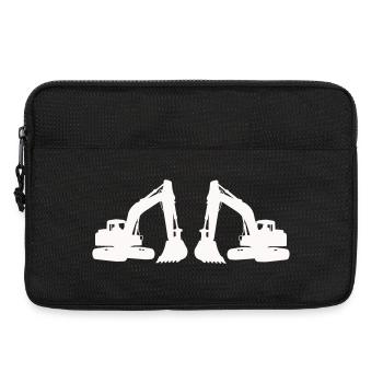 Silhouette de double excavatrice - Sacoche pour ordinateur portable 13 pouces - noir - Devant
