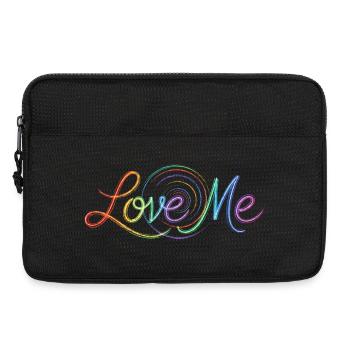 Love Me Say Colorful Text Drawing Art Print - Laptop bag 13" - black - Front