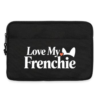 Aime mon amoureux du chien au cœur de la France, - Sacoche pour ordinateur portable 13 pouces - noir - Devant