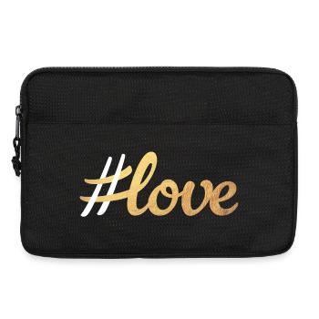 Hashtag Love Love Gold Handwriting Wedding Couples - Laptop bag 13" - black - Front