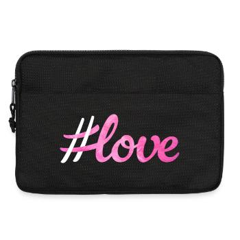 Hashtag Amour Amour Couple de mariage rose duveteux - Sacoche pour ordinateur portable 13 pouces - noir - Devant