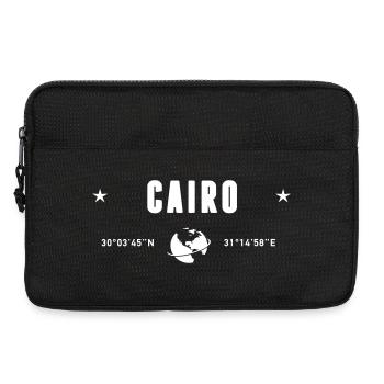 Cairo Egypt Coordinates Planet Earth White - Laptop bag 13" - black - Front