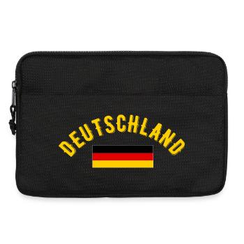 Deutschland Football Fan Vintage Typography  - Laptop bag 13" - black - Front