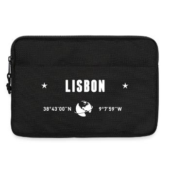 Lisbon Portugal Coordinates Planet Earth White - Laptop bag 13" - black - Front