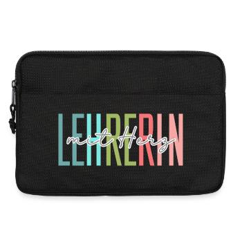 Lehrerin mit Herz Geschenk - Laptoptasche 13" - Schwarz - Vorne