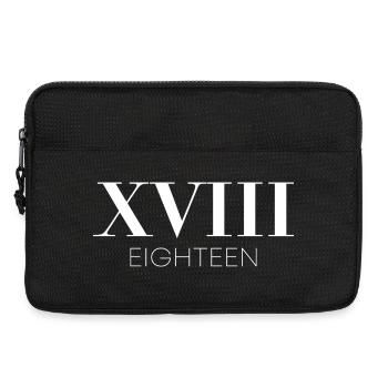 Cadeau du 18e anniversaire dix-huit - Sacoche pour ordinateur portable 13 pouces - noir - Devant