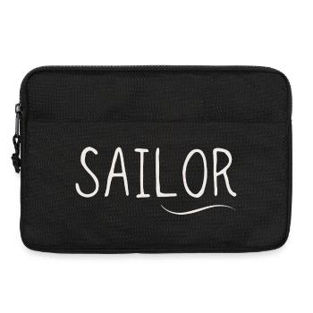 Sailor Sail Motif Lettering - Laptop bag 13" - black - Front