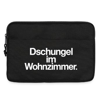 Dschungel im Wohnzimmer Spruch Pflanzen Motiv - Laptoptasche 13" - Schwarz - Vorne