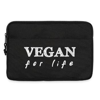Vegan for life - Geschenkidee für Veganer *innen  - Laptoptasche 13" - Schwarz - Vorne