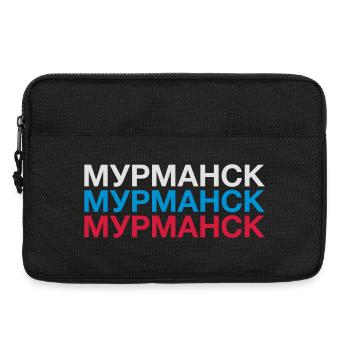 MOURMANSK Russie Drapeau cyrillique - Sacoche pour ordinateur portable 13 pouces - noir - Devant