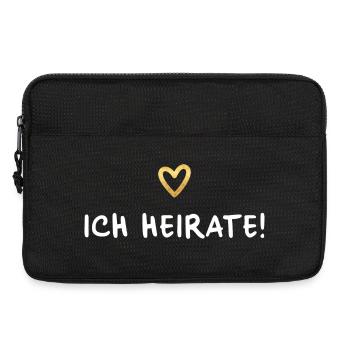 Ich heirate Herz gold Hochzeit Geschenk - Laptoptasche 13" - Schwarz - Vorne